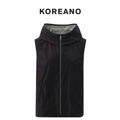 【KOREANO】冬季朱古力色连帽时尚马甲   JW2739(UN)