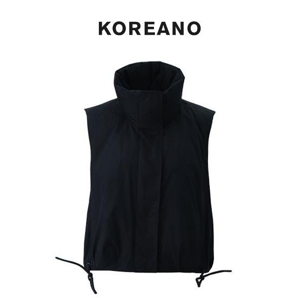 【KOREANO】冬季黑色宽松茧型廓形羽绒马甲  YO5112(JUN)