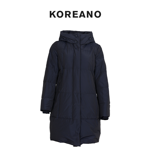 【KOREANO】冬季连帽厚实菱形格羽绒服 【A】 YZ6021(AUN)