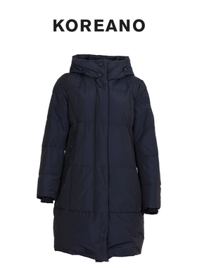 【KOREANO】冬季连帽厚实菱形格羽绒服 【A】 YZ6021(AUN)