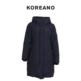 【KOREANO】冬季连帽厚实菱形格羽绒服 【A】 YZ6021(AUN)