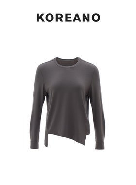 【KOREANO】春秋灰色圆领H型T恤  TT6216(BUN)