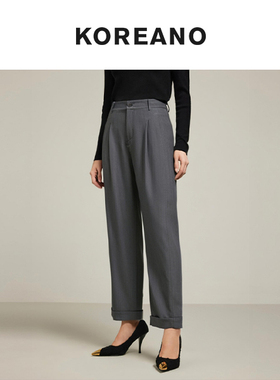 【KOREANO】冬季大象灰商务阔腿女裤  KW8525(JUN)G