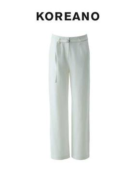 【KOREANO】春秋冷霜白色直筒商务休闲裤  KT46142(JUN)