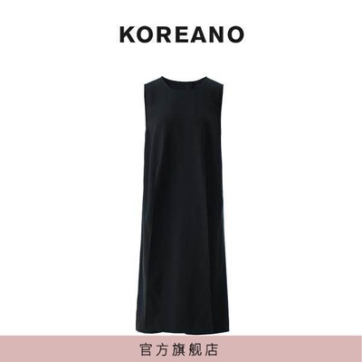 【KOREANO】春秋陨石黑无袖开叉连衣裙  LW6234(BUN)