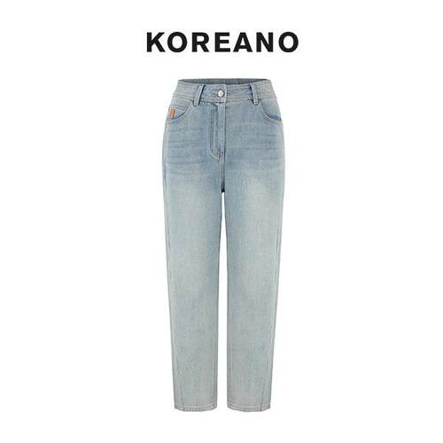 【KOREANO】春秋浅蓝色通勤百搭萝卜裤型水洗牛仔裤 KN7895(JUN)G