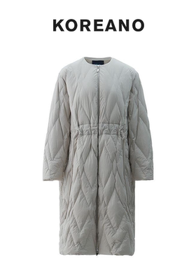 【KOREANO】冬季米灰色圆领廓型羽绒服 【H】 YC3430(JUN)