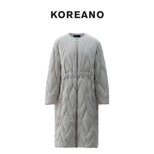 【KOREANO】冬季米灰色圆领廓型羽绒服 【H】 YC3430(JUN)