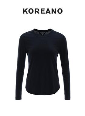 【KOREANO】春秋子夜藏蓝色圆领烫钻T恤  TT6333(JUN)B