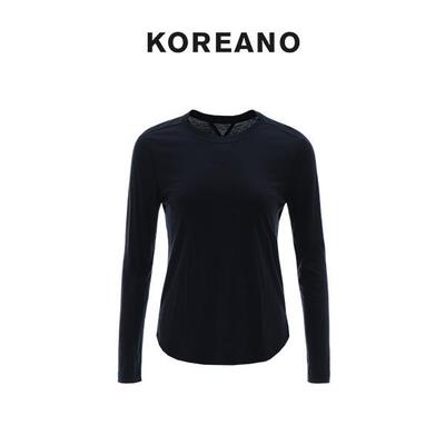 【KOREANO】春秋子夜藏蓝色圆领烫钻T恤  TT6333(JUN)B