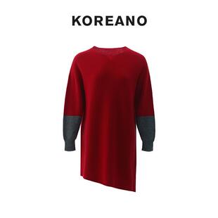 辣椒红色羊毛衫 冬季 HY8341 KOREANO