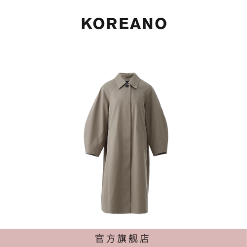 【KOREANO】春秋灌木沙色长款廓形风衣  FW6201(BUN)