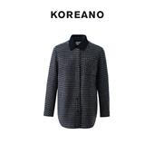 藏蓝驼格纹外套 冬季 SY5545 JUN KOREANO