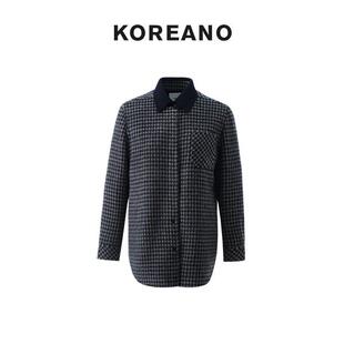 藏蓝驼格纹外套 冬季 SY5545 JUN KOREANO