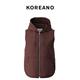 KOREANO 冬季 朱古力色连帽棉马甲 JM5675 JUN