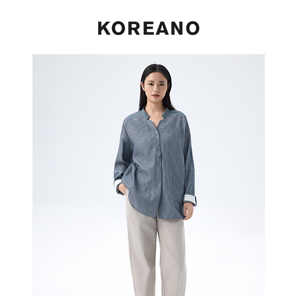 【KOREANO】春秋舒适显白条纹显瘦衬衫26R1-CW6084(JUN)