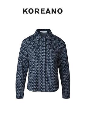 【KOREANO】冬季几何花型短款衬衫 【H】 CY6534(UN)