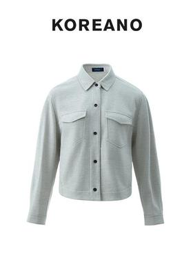 【KOREANO】冬季花浅灰色羊毛衬衫  CY5630(JUN)