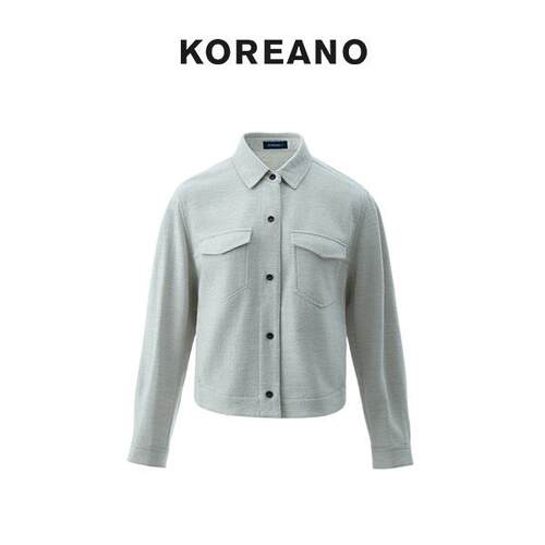 【KOREANO】冬季花浅灰色羊毛衬衫  CY5630(JUN)