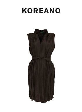【KOREANO】夏季静谧黑色A型桑蚕丝连衣裙 【H】 LW48627(JUN)G