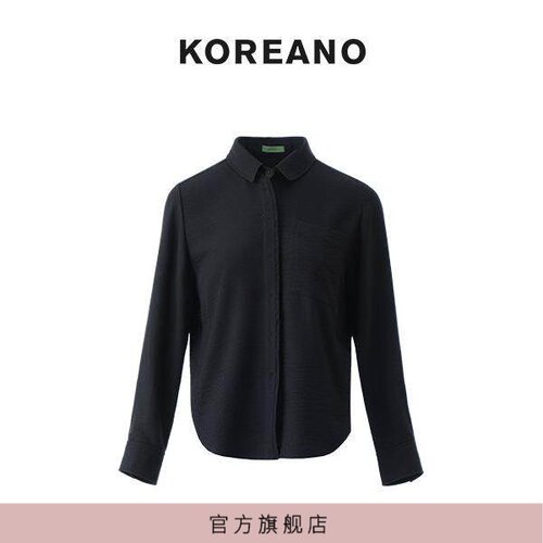 【KOREANO】春秋墨黑色宽松衬衫式外套  CW46127(JUN)