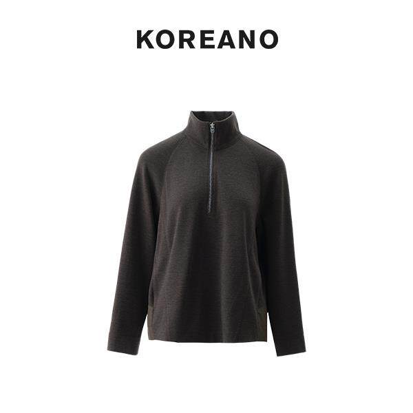 【KOREANO】冬季棕铜色醴陵拉链T恤  TY5581(JUN)