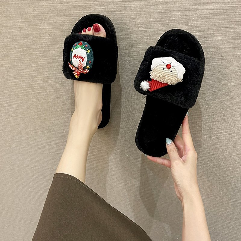 【送运费险】居家拖鞋女秋冬季新款防滑软底保暖毛绒棉拖鞋一字拖