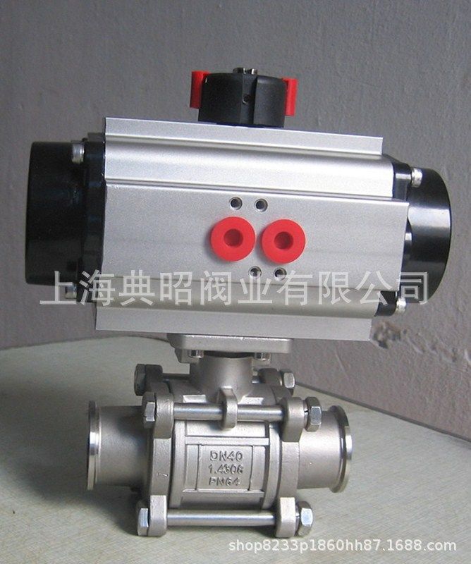 三片式气动球阀 气动三片式球阀 Q611N气动球阀