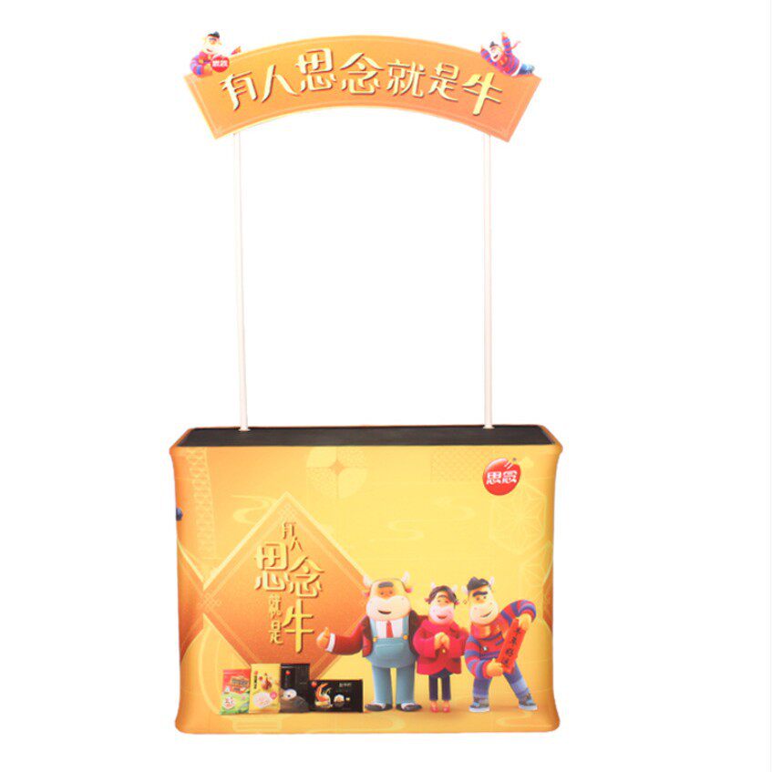 工厂供应40*100cm升降促销台可折叠广告展示台长条桌展示台