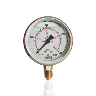 wika威卡压力表径向不锈钢充油耐震注液压力表YBN63 400bar 40MPa