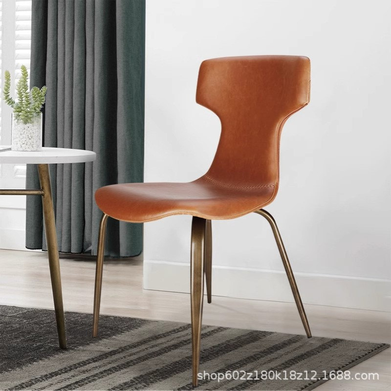 设计师餐椅现代简约洽谈用餐椅酒吧咖啡厅服装店皮革餐椅咖啡厅