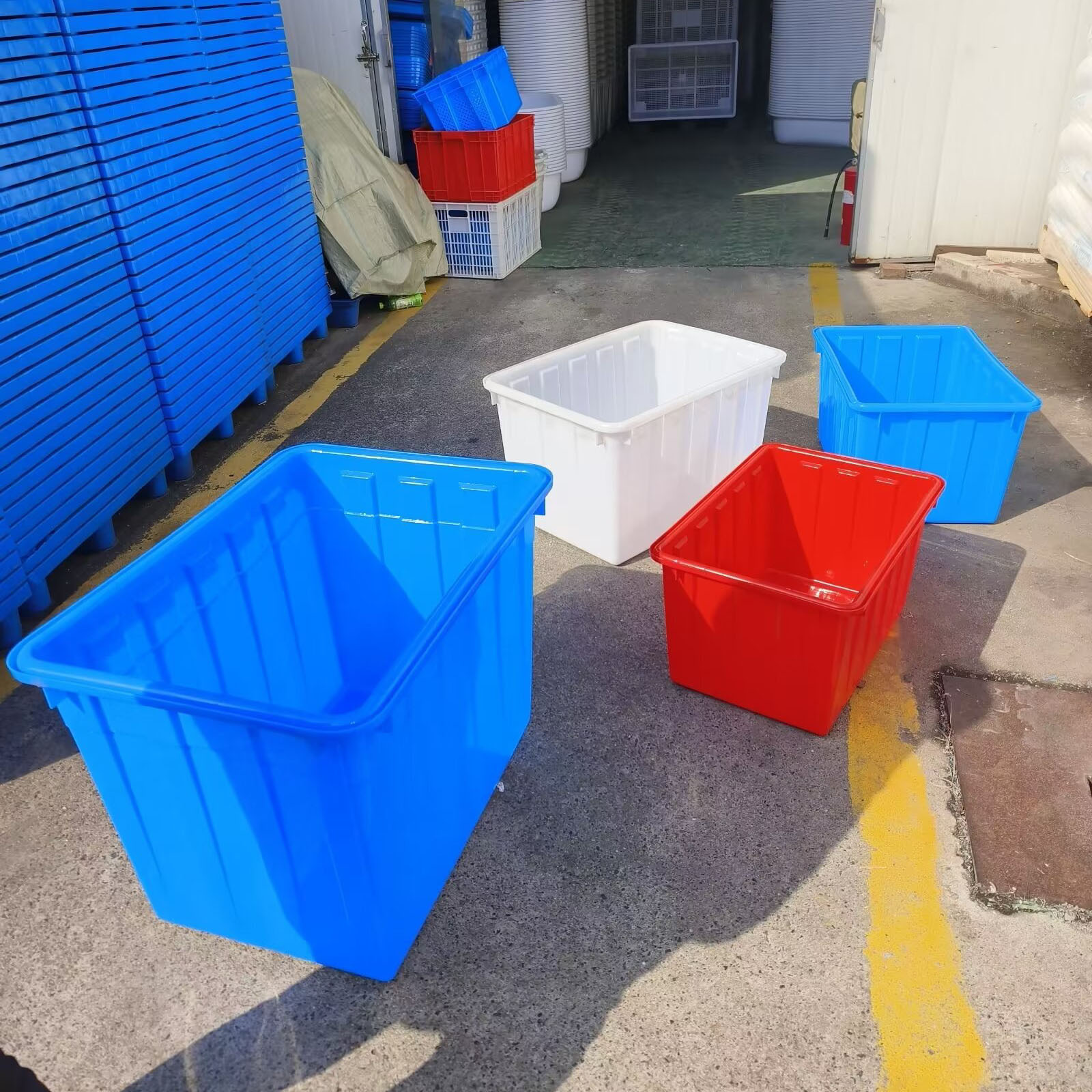 50L-400L长方形塑料水箱服装厂周转箱注塑水箱塑胶方框水产养殖箱