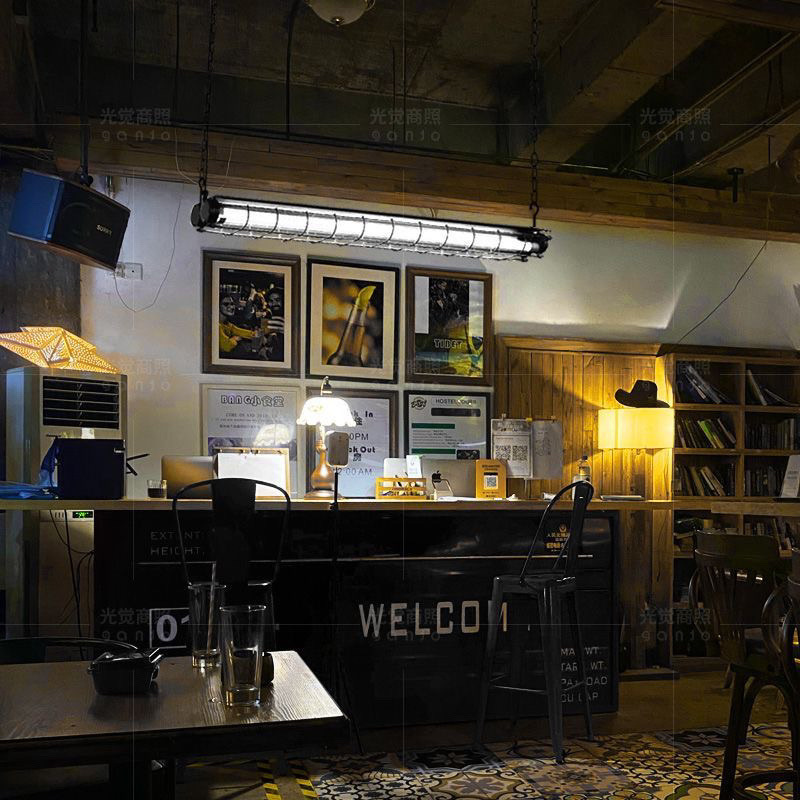 美式复古长条餐厅设计师工业咖啡厅台灯创意个性办公室吊灯