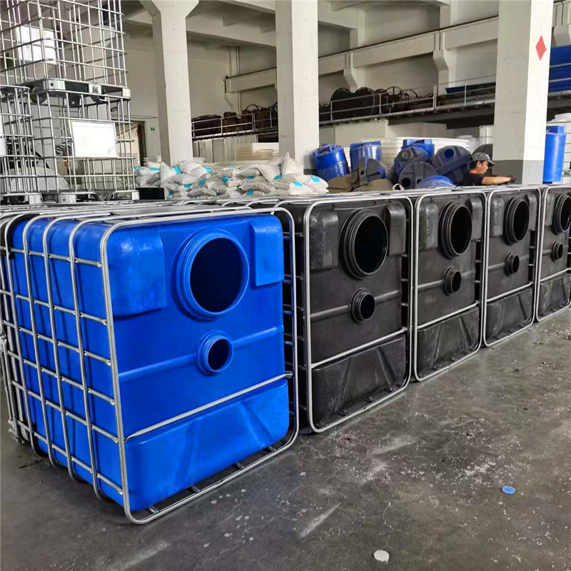 双口吨桶1000L储水桶方形化工包装运输桶手工叉车匹配用