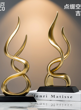 优选高档轻奢酒柜办公室摆件客厅玄关电视柜领导高档金色艺术软装