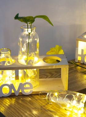 优选创意绿萝水培植物玻璃瓶小清新花瓶摆件客厅办公室插花桌面小