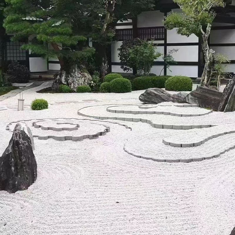 现货白石子园林铺路造景机制小碎石雪花白鹅卵石园艺白石头