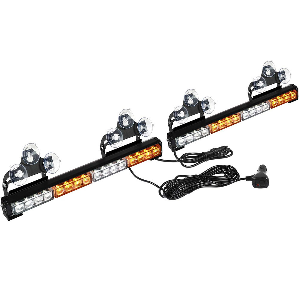 32LED警示灯 紧急闪光 交通顾问 频闪灯条 26闪光模式琥珀加白色