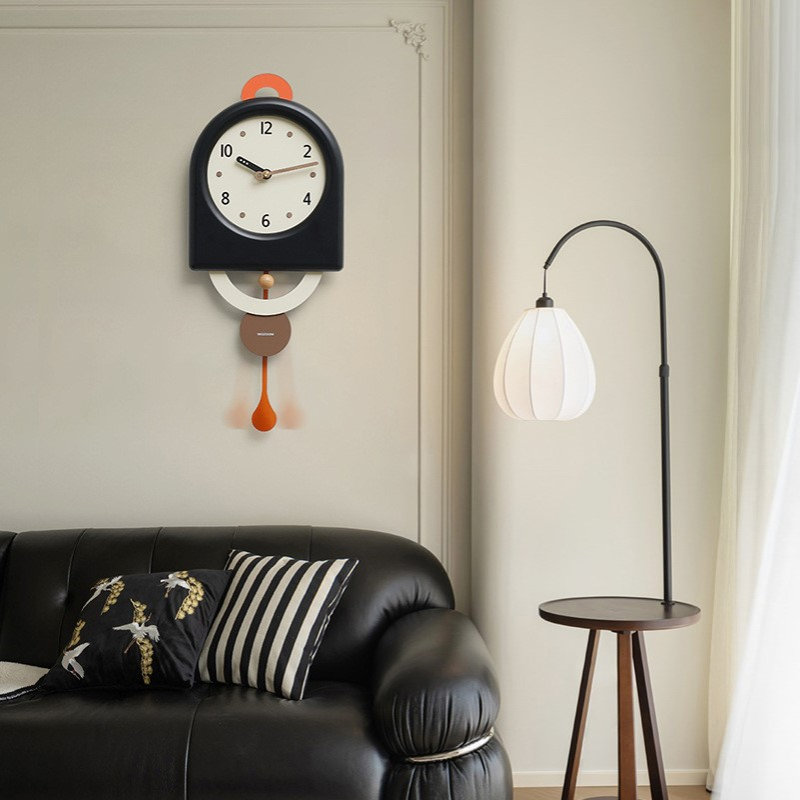WOZOOM屋准免打孔挂钟客厅钟表2024新款网红装饰轻奢家用时钟挂表