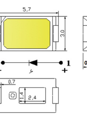 发光二极管 纯白 1W5730白色LED贴片灯珠 超高亮 300MA 白光 白灯