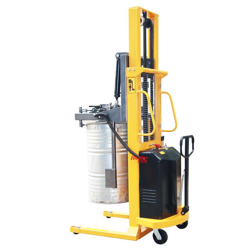 现货供应制自动YL350支杆横向升降钢油桶堆高车YL350半电放动桶堆