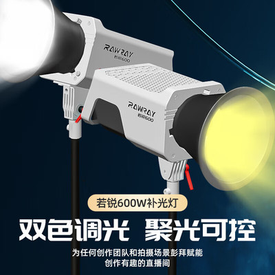 8Rawray若锐600w大功率影室灯600x双色温补光灯摄影棚灯光设备