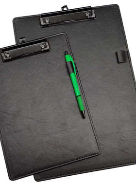 简约黑色仿皮菜谱 夹子款餐厅买单本 酒店服务指南本酒水单