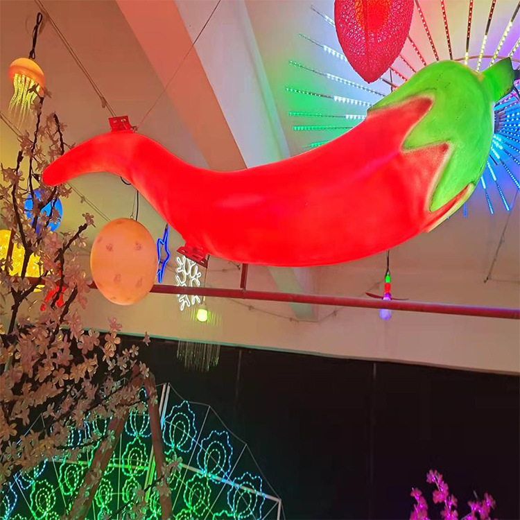 LED辣椒造型灯 户外防水玻璃钢树脂辣椒装饰灯路灯杆装饰造型灯