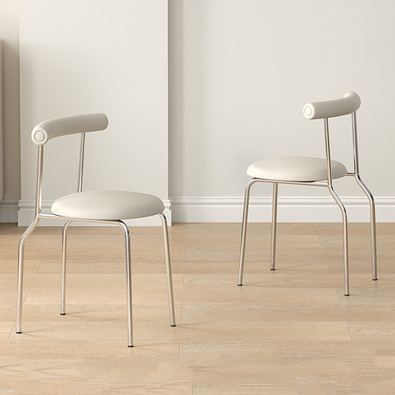 奶油风网红餐椅家用简约现代梳妆椅创意餐厅设计师意式轻奢皮椅子