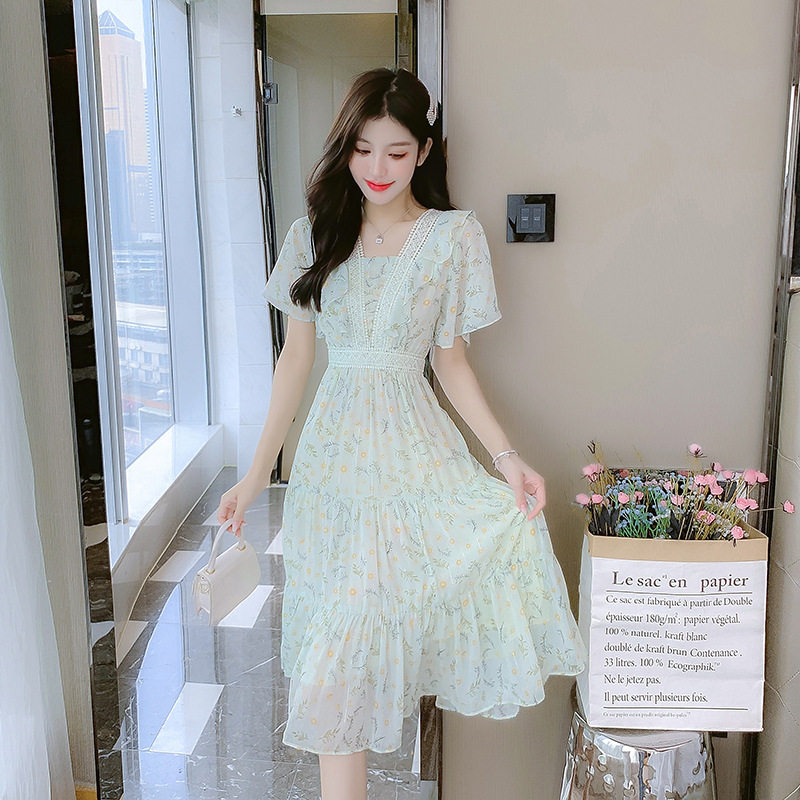 碎花雪纺连衣裙子女夏装