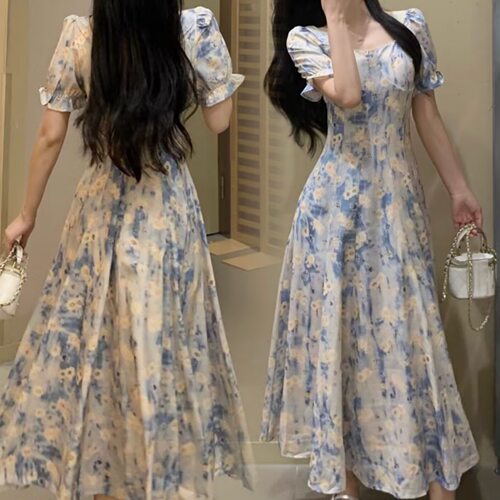 大码女夏季胖mm复古法式