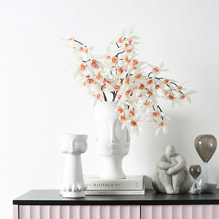 北欧风格创意简约人脸陶瓷花瓶摆件家居软装饰品客厅样板间摆设,模玩/动漫/周边/娃圈三坑/桌游,文化/体育周边,淘宝优惠券,粉丝福利购,淘宝优惠卷