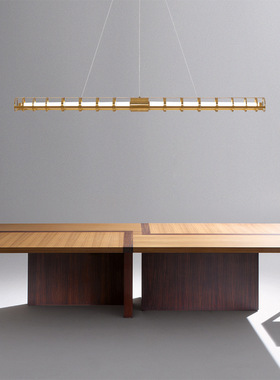 后现代简约时尚长条极简吊灯设计师售楼部餐厅吧台镂空装饰吊灯