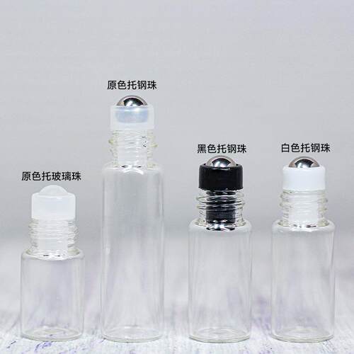 家现货滚珠瓶1ml珠2分ml3ml5ml精油瓶按摩香水滚瓶厂透HWW明玻璃